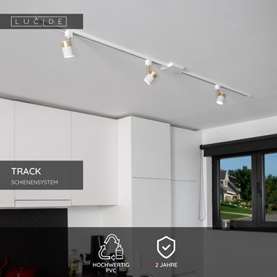 Lucide TRACK Endkappe - 1-Phasen Stromschiene / Schienensystem - 2er-Set - Weiß(Verlängerung)